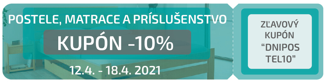 Kupón na postele, matrace a příslušentství